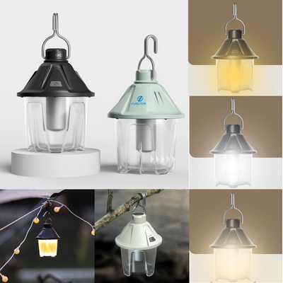 Retro Camping Light Adjustable Brightness & Hanger Waterproof LED for Outdoor Use Vintage Lantern