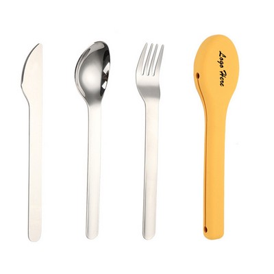 3 in 1 Flatware Cutlery Set w/ Silicone Case