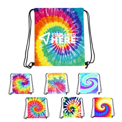 13.38" x 16.5" Dye-Sublimated Drawstring Backpack