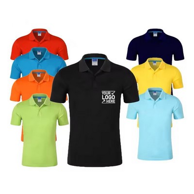 Men Golf Polo Shirt Solid Sports Shirt Running Shirt Classic Button Short Sleeve T-Shirts