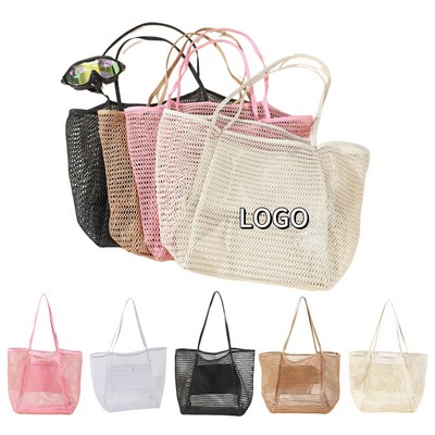 Mesh Beach Tote Shoulder Bag