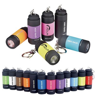 Mini USB Rechargeable Flashlight with Keychain