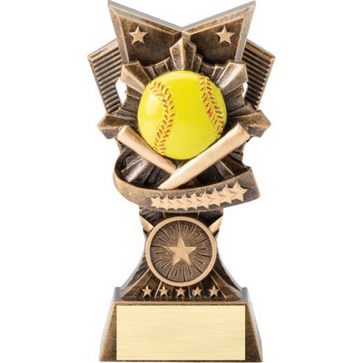 Softball 3D Design Resin Award - 6" Tall