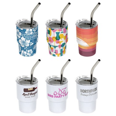 Mini Belmont 3 oz Double-Wall Stainless Steel Tumbler with Straw