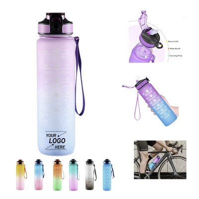 32 Oz Water Bottle with Time Markers and Straw