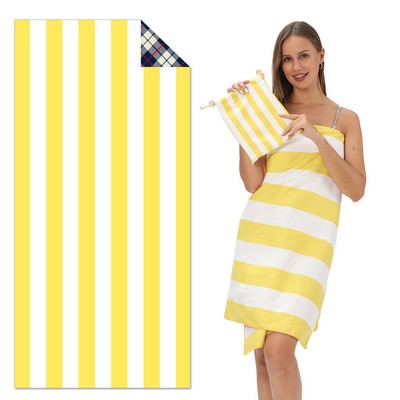 Beach Towel Sunscreen Towel with Bag