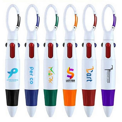 Four Color Carabiner Ballpoint Pen