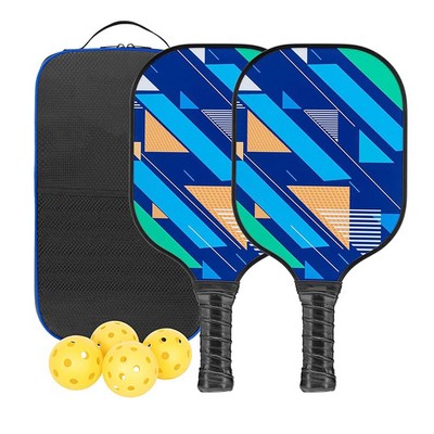 2 pcs Wooden Racket Pickleball Set