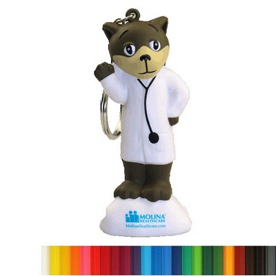 New Foam Dr. Dog Shaped Stress Reliever with Keychain