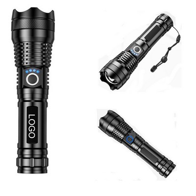 Flashlight Rechargeable Zoomable Adjustable Brightness