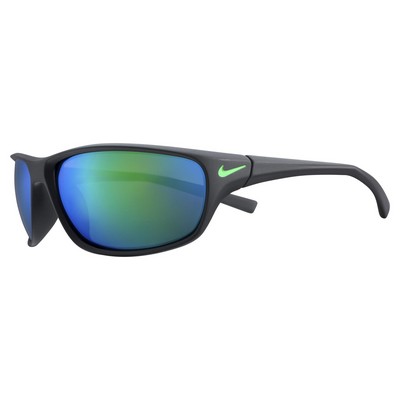 Nike® Rabid Matte Black Sunglasses w/Gray Green Mirror Lens