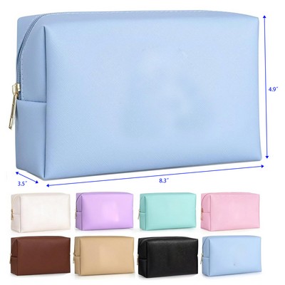 Cute Makeup Pouch Pu Leather Bag with Zipper For Daughter, Preppy Things For Girls