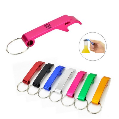 Aluminum Bottle and Can Opener Keychain