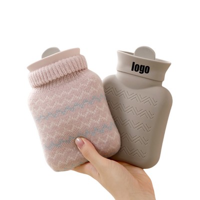 Hot Water Bag with Soft Knit Cover