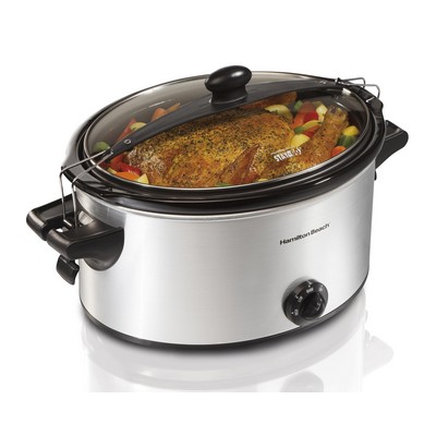 Hamilton Beach Stay Or Go® 6 Quart Slow Cooker, Serves 7+, Silver, 33262