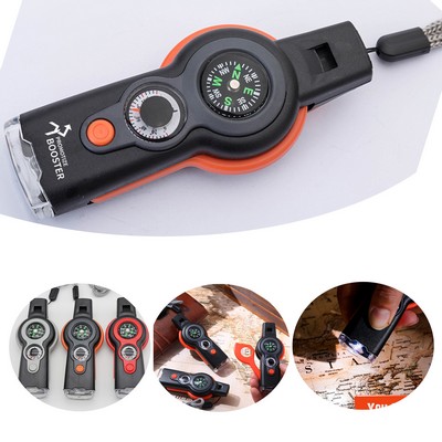 7 in 1 Loud Survival Whistle with Lanyard Multifunctional Tool