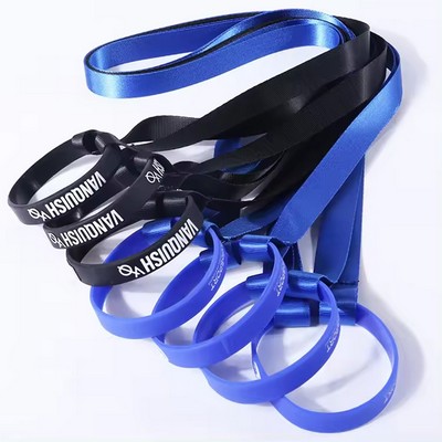 Custom Logo Polyester Water Bottle Lanyard with Silicone Rings