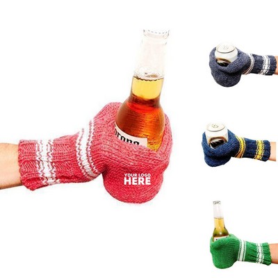 Knit Beer Mitten Gloves