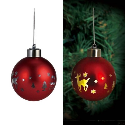 Blown Glass Painted Holiday Tree Ornament Decoration Ball