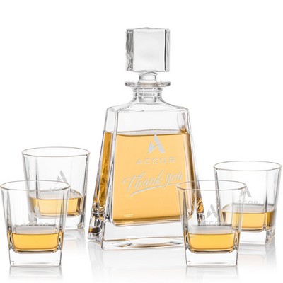 Arcadia Decanter & 4 On-the-Rocks