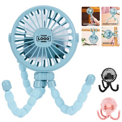 Adjustable Clip-On Stroller Fan with Oscillation