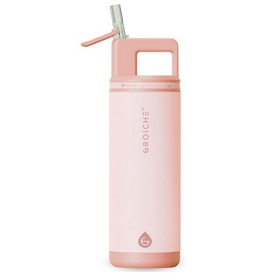 GROSCHE ALPINE Flip n' Sip 20 oz Stainless Steel vacuum insulated flask - Rose Pink