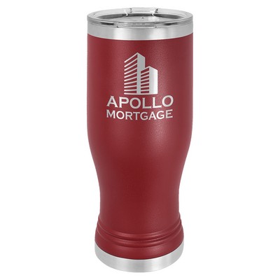 Maroon Polar Camel 20 oz Pilsner Tumbler with Clear Lid