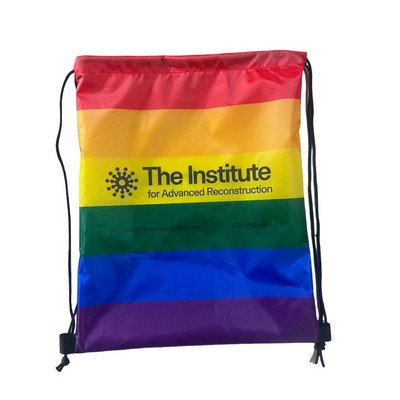 Rainbow 210D Drawstring Backpack