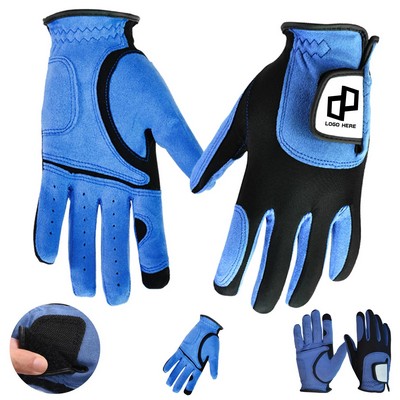 Genuine Lambskin Blue Golf Glove