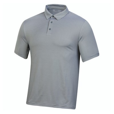 Under Armour® T2 Green Bridge Stripe Golf Polo Shirt- Pitch Gray