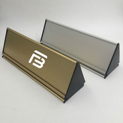 Triangle Aluminum Desk Nameplate Holder