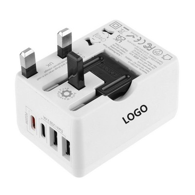 2 USB A 2 Type C PD20W Universal Travel Adapter