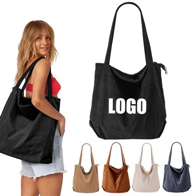 Stylish Women's Corduroy Tote Bag