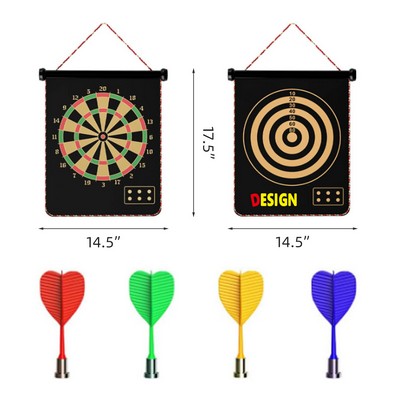 Magnetic Dart Board with 12 Darts Double Sided Dart Board Games Set for Boys with 12 Darts