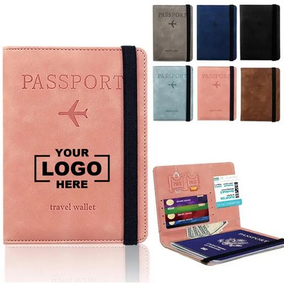 Faux Leather Travel Passport Wallet Set