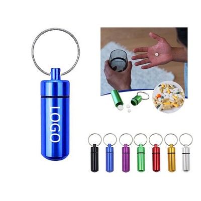 Aluminium Alloy Portable Pill Box Keychain