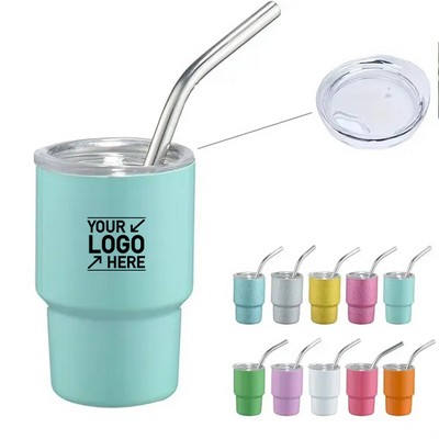 Set of 3oz/5oz/7oz Mini Tumbler Shot Glasses with Straw and Lid