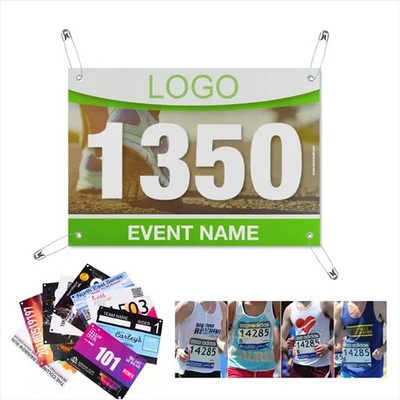 Custom Marathon Running Events Paper Race Bib Number w/Safety Pins