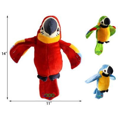 Talking Parrot Plush Pal Repeat What You Say Recording Stuffed Animal Macaw Electronic Record Toys