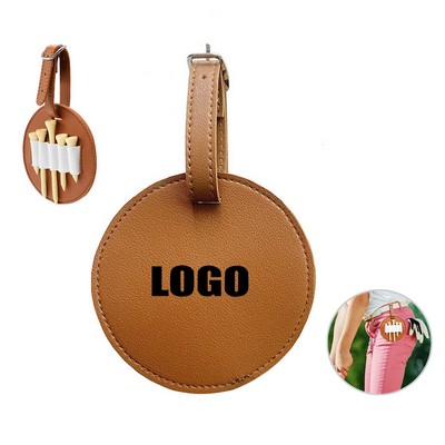 Premium Durable PU Leather Golf Tee Holder