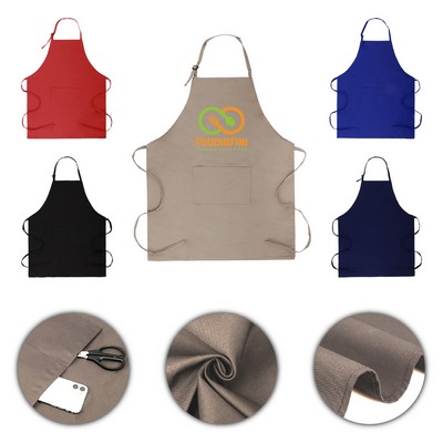 Twill Bib Apron 7 Oz. with Adjustable Straps and 2 Pockets