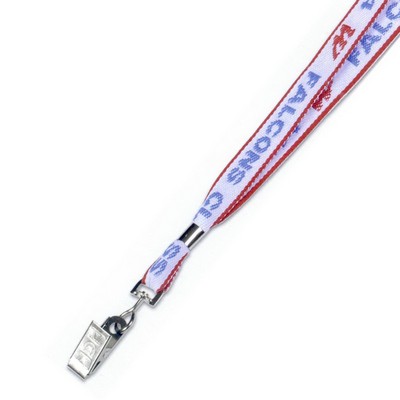 Knit-In Lanyard w/Swivel Bulldog Clip (18"x5/8")