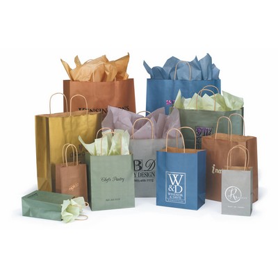 Metallic Tinted Kraft Paper Shopping Bag (5 ¼"x 3 ¼"x 8 3/8")