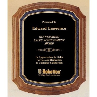 Walnut Plaque w/ Black Florentine Border/ Black Textured Center (10 1/2"x13")