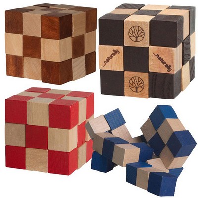 Elastic Cube Puzzle in Wood