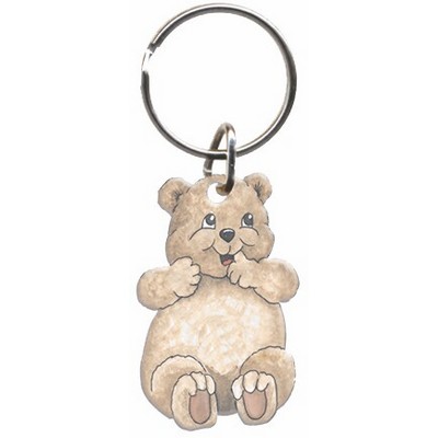 Bear Cub Key Chain w/Clear Mirrored Back (12 Square Inch)