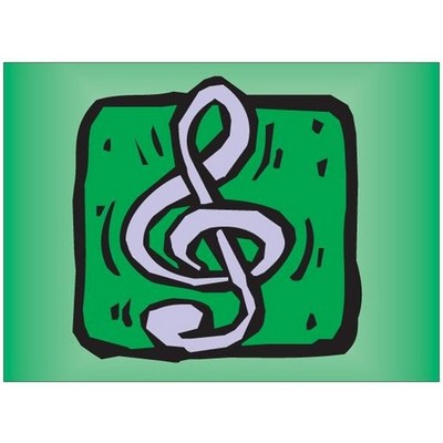 Treble Clef Metal Photo Magnet (2 1/2"x3 1/2")