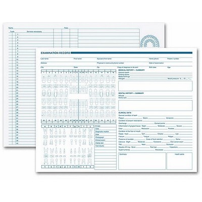 Dental Exam Record w/ Anatomic Diagram