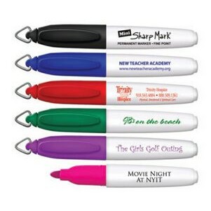 Mini Sharp Mark® Fine Tip Permanent Marker w/Key Ring Cap