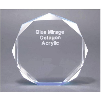 Octagon Acrylic Blue Reflective Award - 7" Diameter